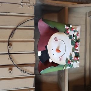 Snowman hanging card holder